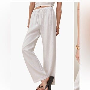 Reformation Olina White Linen Pant